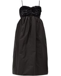 4 MONCLER SIMONE ROCHA Ruffled Bead-embellished Technical-shell Dress - Black