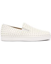 louboutin roller boat white