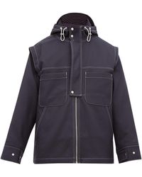 Jacquemus Hood-cap Detail Jacket - Blue