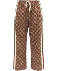 Gucci GG-logo Print Jersey Track Pants - Brown
