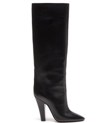 Saint Laurent Tubes 68 Leather Boots in Brown - Lyst Saint Laurent Tubes 68 Leather Boots in Brown - Lyst