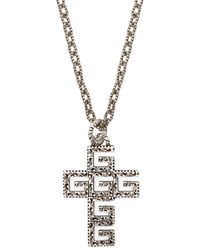 Gucci G-cross Sterling Silver Necklace - Metallic
