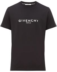 Givenchy Distressed-logo Cotton T-shirt - Black