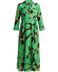 Diane von Furstenberg Clarem Cotton-blend Voile Wrap Dress - Green