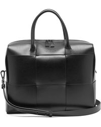 Bottega Veneta Intrecciato Leather Briefcase - Black