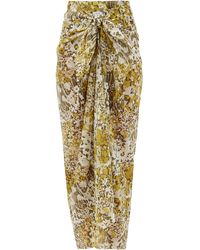 Marios Schwab Floral-print Cotton-voile Sarong - Yellow