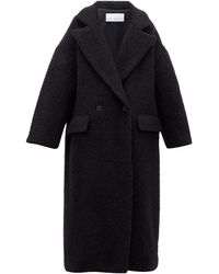 Raey Double-breasted Wool-blend Blanket Coat - Black