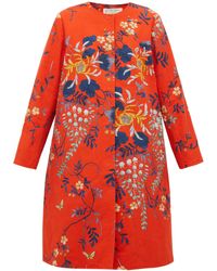 By Walid Tanita Floral-print Cotton Coat - Red
