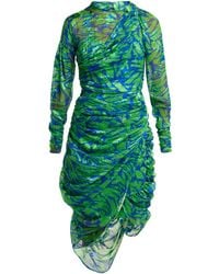Preen By Thornton Bregazzi Lynn Devoré Silk-blend Dress - Green
