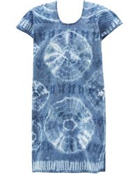 Pippa Holt No. 340 Embroidered Tie-dyed Cotton Kaftan - Blue