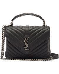 ysl college medium in quilted leather