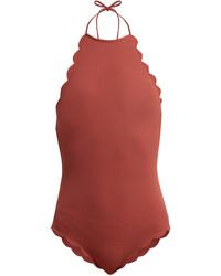Marysia Swim Mott Scallop-edged Halterneck Swimsuit - Pink