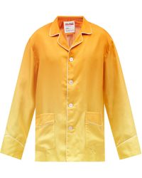 Umit Benan B+ Topanga Ombré Silk-twill Pyjama Shirt - Orange