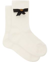 Gucci GG Bow-embellished Cotton-blend Socks - Multicolour
