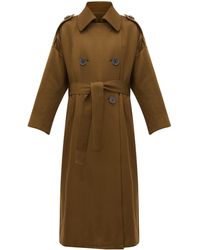 Petar Petrov Mona Double-breasted Wool-blend Trench Coat - Natural
