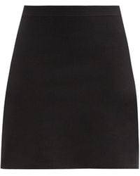 Bottega Veneta Godet-pleat Wool-blend Mini Skirt - Black