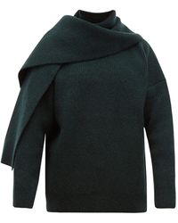 Jacquemus Scarf-panelled Wool-blend Jumper - Green