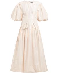 Simone Rocha Gigot-sleeve Taffeta Midi Dress - Pink