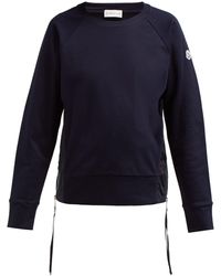 Moncler Maglia Girocollo Zip-fastening Cotton Sweatshirt - Blue