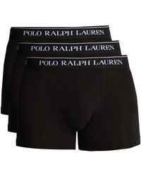 Polo Ralph Lauren Pack Of Three Cotton-blend Boxer Briefs - Black