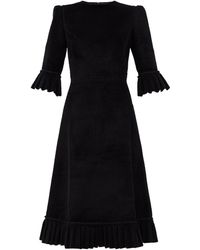 The Vampire's Wife The Festival Jumbo-cord Cotton Midi Dress - Black