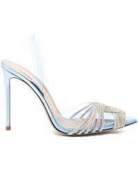 Aquazzura Gatsby 105 Pvc And Leather Slingback Court Shoes - Blue