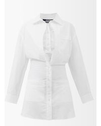 Jacquemus Baunhilha Cutout Cotton-poplin Shirt Dress - White
