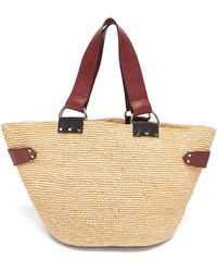 Isabel Marant Bahiba Leather-trim Raffia Basket Bag - Natural