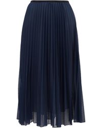 Moncler Jupe midi plissée en résille ajourée - Bleu