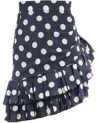Balmain - Ruffled Polka-dot Silk-georgette Mini Skirt - Lyst