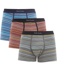 Paul Smith Pack Of Three Striped Stretch-cotton Boxer Briefs - Multicolour