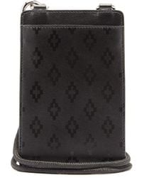 Marcelo Burlon Logo-print Leather Neck Pouch - Black