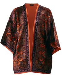 Etro Paisley-print Devoré Cape - Black