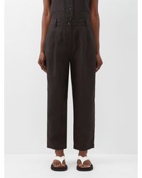 Co. Cropped Linen-blend Trousers - Black