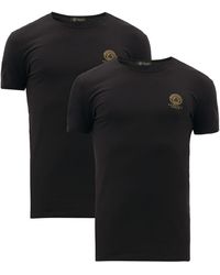 Versace Pack Of Two Medusa-print Jersey T-shirts - Black
