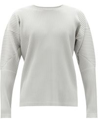 Homme Plissé Issey Miyake Technical-pleated Long-sleeve T-shirt - Gray