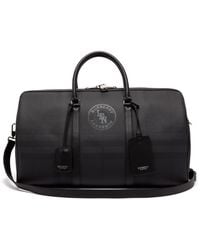 Burberry London Check Coated Canvas And Leather Holdall - Gray