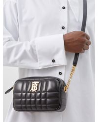 Burberry Lola Mini Quilted-leather Cross-body Bag - Black