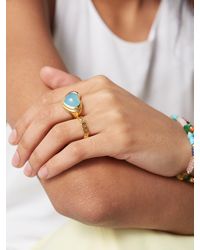 Missoma Heart Chalcedony & 18kt Recycled Gold-vermeil Ring - Blue