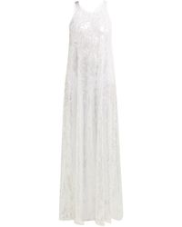 Norma Kamali Sequinned Racer-back Dress - White