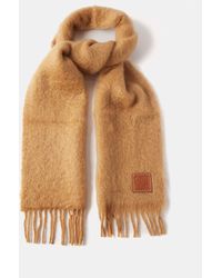 Anagram-patch Mohair-blend Scarf Matchesfashion Heren Accessoires Sjaals 