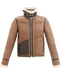 Loewe Veste aviateur en daim et shearling - Multicolore