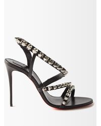 Christian Louboutin Spikita Cool Leather Sandals in White | Lyst