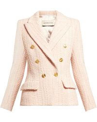 Alexandre Vauthier Veste en tweed de laine à double boutonnage - Neutre