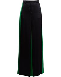 Valentino Wide-leg Hammered-satin Trousers - Blue