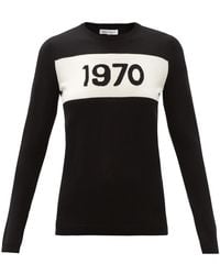Bella Freud 1970-intarsia Wool Jumper - Black