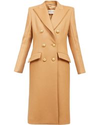 Alexandre Vauthier Double-breasted Felted-wool Longline Coat - Natural