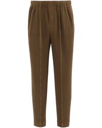 Homme Plissé Issey Miyake Technical-pleated Tapered-leg Trousers - Green