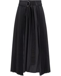 Moncler Jupe midi plissée en taffetas - Noir