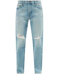 FRAME Le Slouch Distressed Straight-leg Jeans - Blue